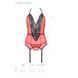 Корсет з пажами для панчіх Passion PEONIA CORSET S/M red, стрінги SO8464 фото 6