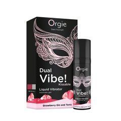 Рідкий вібратор Orgie Dual Vibe! Strawberry Gin & Tonic Kissable Liquid Vibrator, 15 мл SX1489 фото