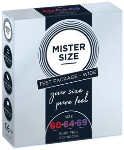 Набор презервативов Mister Size - pure feel - 60&ndash;64&ndash;69 (3 condoms), 3 размера, толщина 0,05 мм SO8041 фото