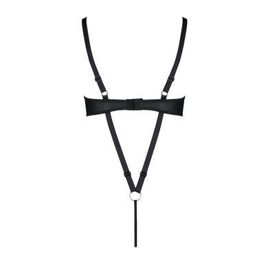 Боді з екошкіри Passion CELINE BODY 4XL/5XL black, з доступом, відкритий SO7059 фото