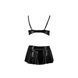 Комплект белья под латекс Passion DEBY SET XXL/XXXL, black, лиф, мини-юбочка, стринги PS25703 фото 4