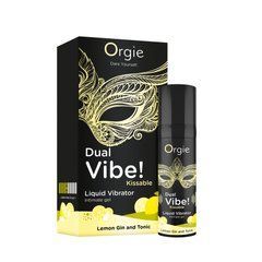 Рідкий вібратор Orgie Dual Vibe! Lemon Gin And Tonic Kissable Liquid Vibrator, 15 мл SX1490 фото