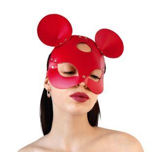 Кожаная маска мышки Art of Sex - Mouse Mask, цвет Красный SO9650 фото