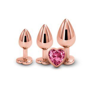Набор анальных пробок NS Novelties Rear Assets - Trainer Kit - Rose Gold - Pink Heart SX4356 фото