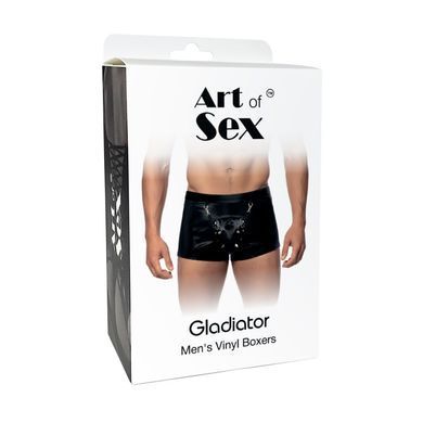 Чоловічі труси з сюрпризом Art of Sex - Gladiator, чорні з ефектом мокрого оксамиту, розмір XL SX3819 фото