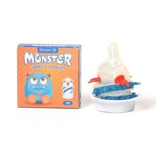 Насадка на член Recare Blue Monster Spike Condom (презерватив с усиками и спиралью шипов) SX3341 фото