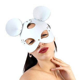 Кожаная маска мышки Art of Sex - Mouse Mask, цвет Белый SO9651 фото