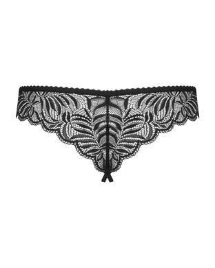 Мереживні танга з доступом Obsessive Contica crothchles thong S/M, чорні SO7256 фото