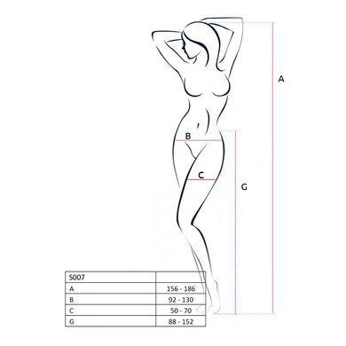 Эротические колготки-бодистокинги Passion S025 One Size, White, имитация ажурных чулочков с пояском PSS025W фото