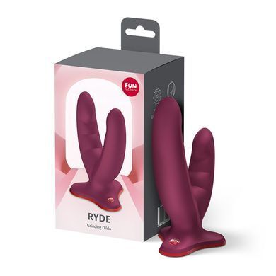 Подвійний фалоімітатор Fun Factory RYDE Wine Red, гнучкі стовбури, присоска SX3657 фото