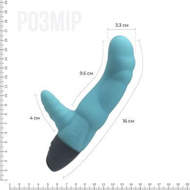 Вибратор рельефный Adrien Lastic Cyclone Blue со стимуляцией точки G, два мотора AD10795 фото