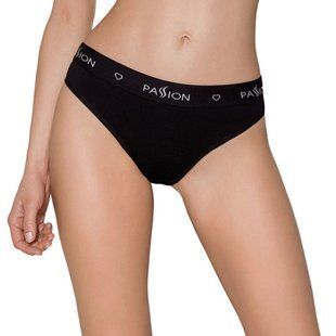 Трусики-сліпи з бавовни та еластаном Passion PS004 PANTIES L, black SO4215 фото