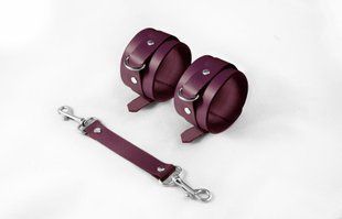 Наручники Feral Feelings - Hand Restraints Burgundy, натуральна шкіра SO8257 фото