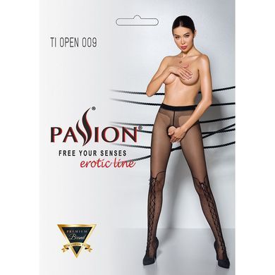 Колготки з відкритим доступом, імітація ботфорт Passion TIOPEN 009 3/4 (20 den), black SO5800 фото