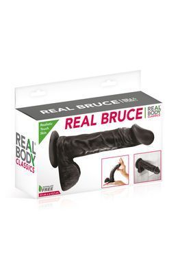 Фалоімітатор на присосці Real Body &mdash; Real Bruce Black, TPE, діаметр 4,2 см SO4028 фото