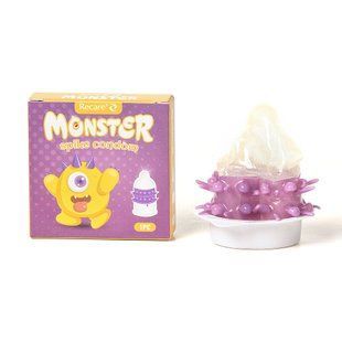 Насадка на член Recare Yellow Monster Spike Condom (презерватив с рядами пупырышков и шипов) SX3354 фото