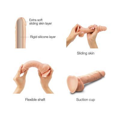 Реалістичний фалоімітатор Strap-On-Me Sliding Skin Realistic Dildo Vanille L, ефект рухливої шкіри SO6261 фото