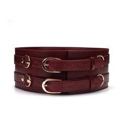 Шкіряний пояс для бондажу Liebe Seele Wine Red Waist Cuff, M Size SO9461 фото