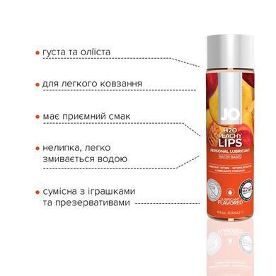 Смазка на водной основе JO H2O &mdash; Peachy Lips (120 мл) без сахара, растительный глицерин SO1777 фото