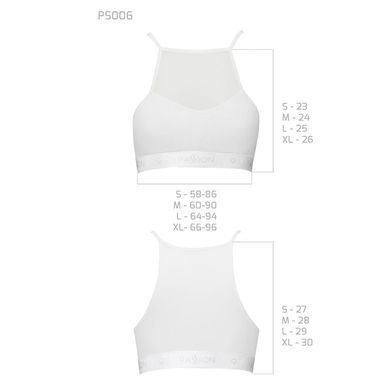 Спортивний топ з прозорою вставкою Passion PS006 TOP XL, white SO4246 фото