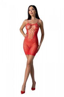 Ажурное мини-платье на тонких бретелях Passion BS096 One Size, red, плетение на груди SO8930 фото