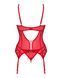 Комплект корсет та стрінги Obsessive Ingridia corset & thong M/L, червоний SO9029 фото 4