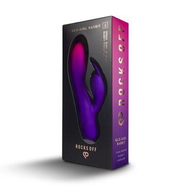Вибратор-кролик Rocks Off Glo Girl &ndash; Rabbit, 2 мотора, 10 режимов, на батарейках SX2428 фото