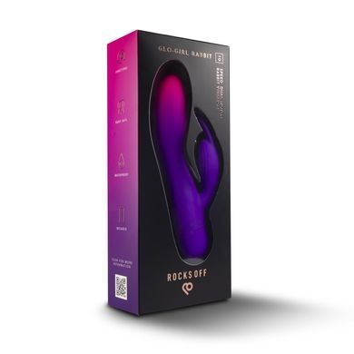 Вибратор-кролик Rocks Off Glo Girl &ndash; Rabbit, 2 мотора, 10 режимов, на батарейках SX2428 фото
