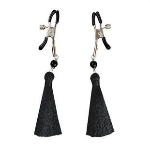 Зажимы для сосков Art of Sex - Nipple clamps Black Tassels SO5856 фото