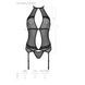 Корсет з пажами Passion SATARA CORSET L/XL black, стрінги, мереживо, застібки спереду та ззаду SO8475 фото 5