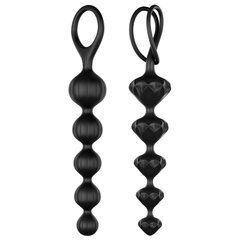 Набір анальних намистин Satisfyer Beads Black, силікон, макс. діаметр 3,3 см та 3,5 см SO2740 фото