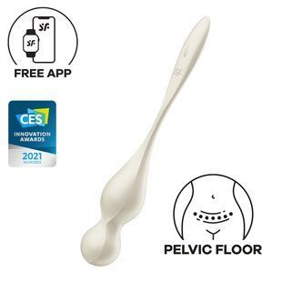 Вагинальные смарт-шарики с вибрацией Satisfyer Love Birds 1 Connect App White, 78 г SX0569 фото