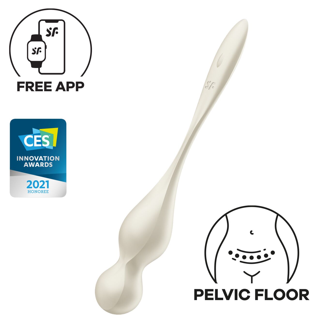 Вагінальні смарт-кульки з вібрацією Satisfyer Love Birds 1 Connect App Pink, 78 г