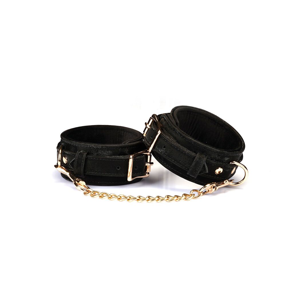 Поножі Liebe Seele Boudoir Amor Ankle Cuffs Black, знімний з’єднувальний ланцюжок