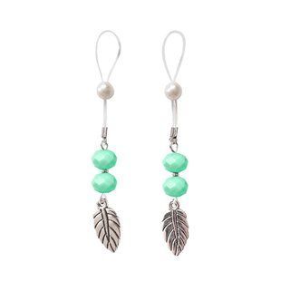 Украшения с бусинами и листиком для сосков Art of Sex &ndash; Nipple Jewelry Leaf, мятные SO5397 фото