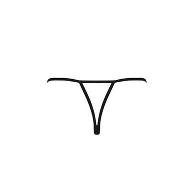 Трусики мереживні з доступом Passion Exclusive VIOLANTE THONG L/XL, black PS24301 фото