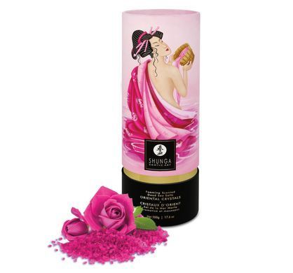 Пенящаяся соль для ванны Shunga Dead Sea salt Oriental Crystals &mdash; Rose Petal (500 г), Мертвого моря SO6893 фото