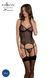 Корсет Passion LEAFA CORSET black L/XL, мягкие чашки, зажимы для чулок, стринги в комплекте SX0503 фото 1