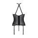 Корсет з пажами Passion SATARA CORSET XXL/XXXL black, стрінги, мереживо, застібки спереду та ззаду SO8477 фото 4