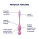 Вагинальные смарт-шарики с вибрацией Satisfyer Love Birds 1 Connect App Pink, 78 г SX0570 фото 6