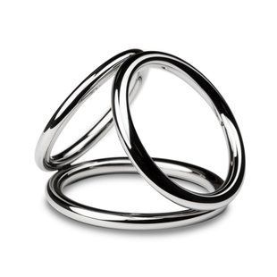 Тройное эрекционное кольцо Sinner Gear Unbendable &mdash; Triad Chamber Metal Cock and Ball Ring &mdash; Large SO4617 фото