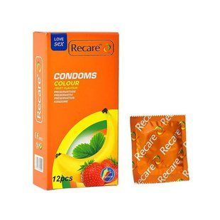 Презервативы Recare Color Fruit Flavour Condoms 12 шт, ароматы: мята, банан, клубника SX3323 фото