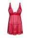 Прозора сорочка бебі-дол Obsessive Lacelove babydoll & thong XL/2XL Red, мереживо, стрінги SO8648 фото 3