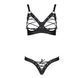 Комплект Passion CELINE BIKINI 2XL/3XL black открытый бра с лентами стринги со шнуровкой, экокожа SO6402 фото 3
