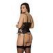 Сетчатый корсет из экокожи Passion MALWIA CORSET 6XL/7XL black, с люверсами и съемными пажами SO7099 фото 2