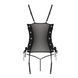 Сетчатый корсет из экокожи Passion MALWIA CORSET 6XL/7XL black, с люверсами и съемными пажами SO7099 фото 4