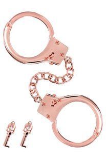Металеві наручники Fetish Tentation Premium Chick wrist cuffs in rose-gold metal, рожеве золото SX1091 фото