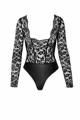 Боди Noir Handmade F296 Psyche, M, кружево, длинный рукав, низ под латекс, с доступом SX0214 фото