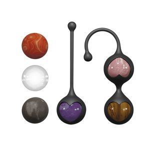 Вагинальные шарики Adrien Lastic Harmony Stones, полудрагоценные камни, диаметр 3 см, 2 держателя SX1272 фото