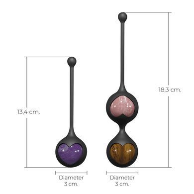 Вагінальні кульки Adrien Lastic Harmony Stones, напівдорогоцінне каміння, діаметр 3 см, 2 тримачі SX1272 фото